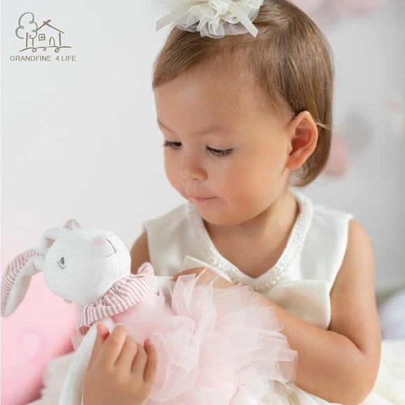 Striped Ear Bunny Plush in Pink and White great Easter Gift - Picture 6 of 8